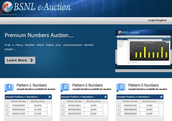 bsnl-premium-number-website-auction