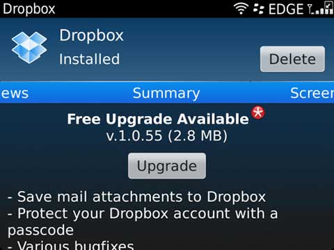 Dropbox for BB