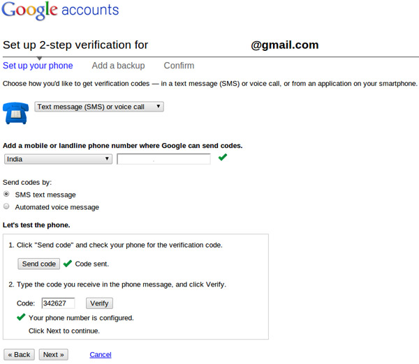 how can i get google verification code