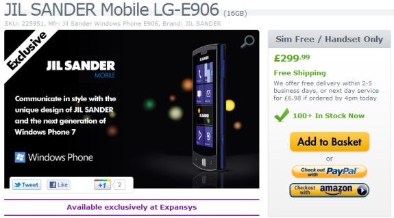 Jil Sander LG-E906 Windows Phone now available in UK for £299.99 2 Jil-Sander-order