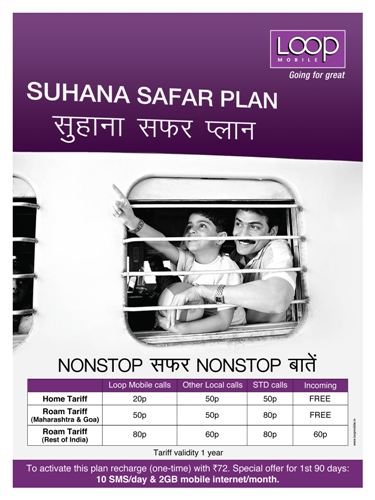 New Christmas offers and 'Suhana Safar' plan announced by Loop Mobile 2 Suhana Safar Prepaid Plan Details