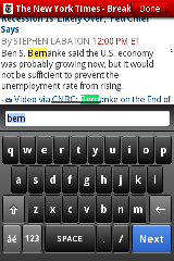 Opera launches Opera Mini 5 beta 7 touch nyt findinpage