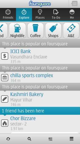 Foursquare launches a refreshed app for Symbian