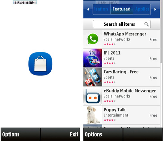 Ovi Store mobile app is now Nokia store app for S60v5 devices 1 nokia store blue