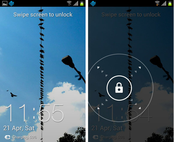 Hands on: Android Ice Cream Sandwich on Samsung Galaxy S II 2 lockscreen