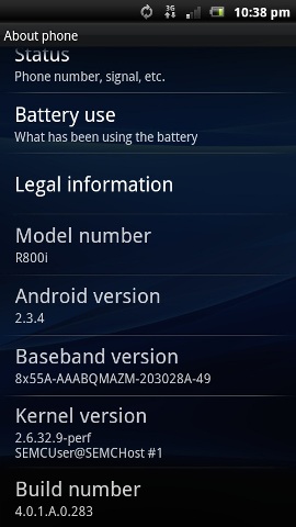 xperia play 2.3.4