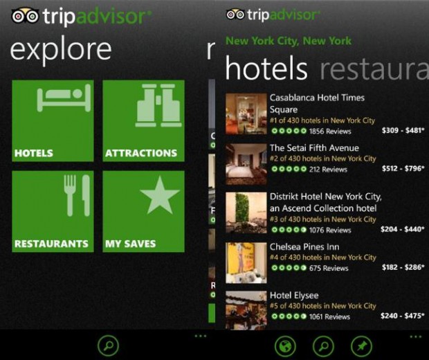 TripAdvisor app for Windows Phone updated with WP Mango support 1 trip-advisor-wp