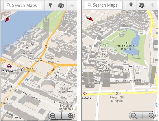 3D buildings in London, Paris and 16 more cities offered by Google Maps on Android 1 3d maps