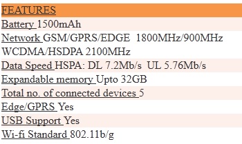 beetel 3g max features