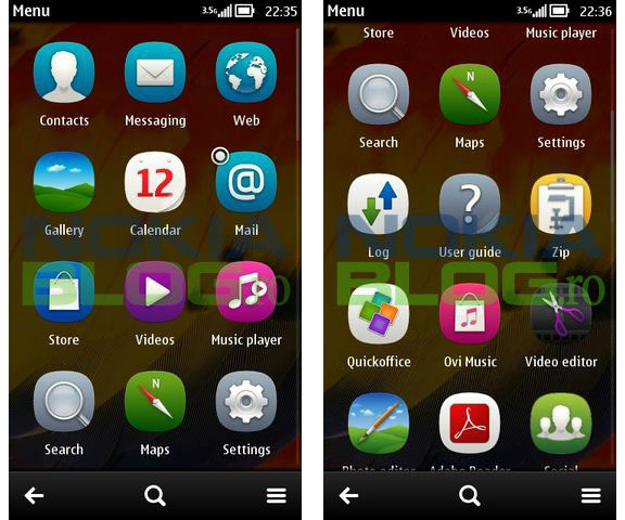 Symbian Belle official Screenshots 2 belle menu
