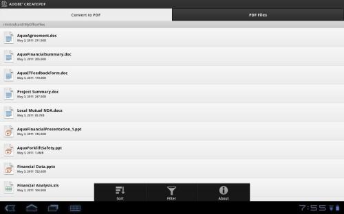 Now create PDF files on your Android Tablet and Smart Phone 2 createPDF_android_1