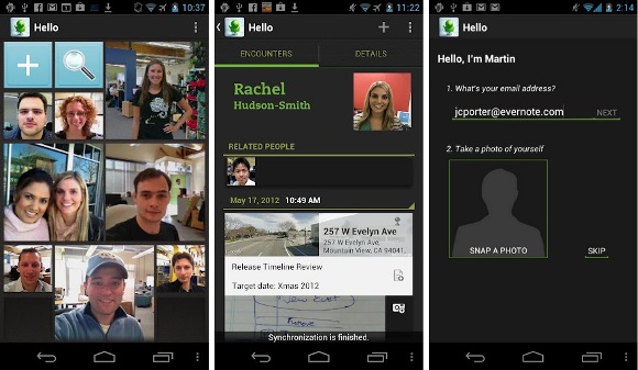 Evernote Hello now available for Android 2 evernote-hello-screens