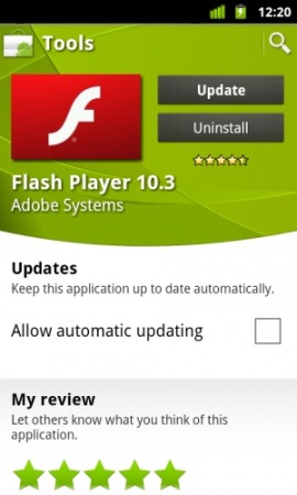Adobe Flash Player for Android updates to version 10.3.186.3 1 flash player update android