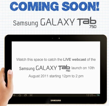 Samsung Galaxy Tab 750, the 10.1 inch tablet to launch in India on the 10th August 1 samsung galaxy tab 750 launch india