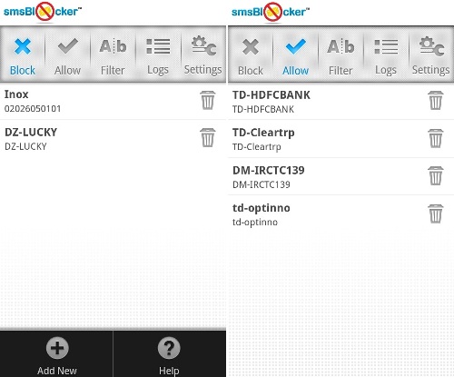 SMS Blocker app for Android by Optinno Mobitech 2 sms_block_2