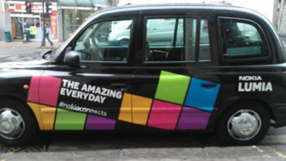 Nokia Lumia sponsors free black cab rides in London 1 Nokia-Lumia-promotion-london copy