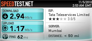 Tata DoCoMo 3G speed analysis in Pune 2 Docomo3G1