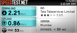 Tata DoCoMo 3G speed analysis in Pune 3 Docomo3g2
