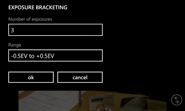 Nokia Pro Cam Bracketing