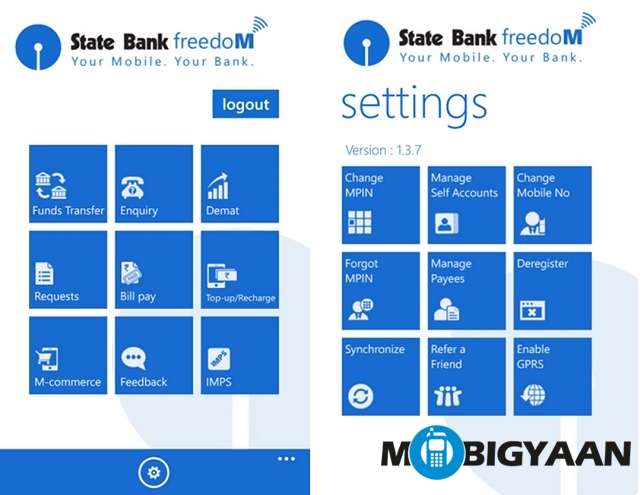 SBI windows phone app