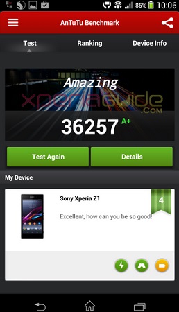 Variants Of The Sony Xperia Z1 Score In The 35k Range On Antutu Benchmarks