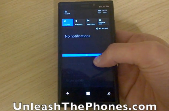 Windows Phone 8.1 Action Center