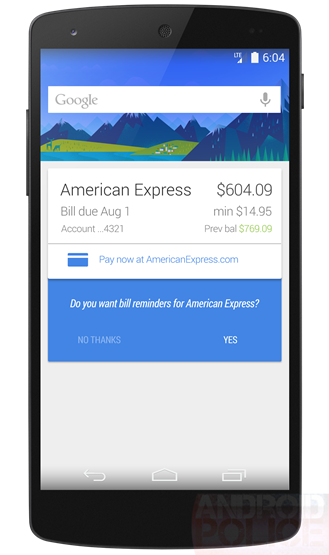 Google Now Billing