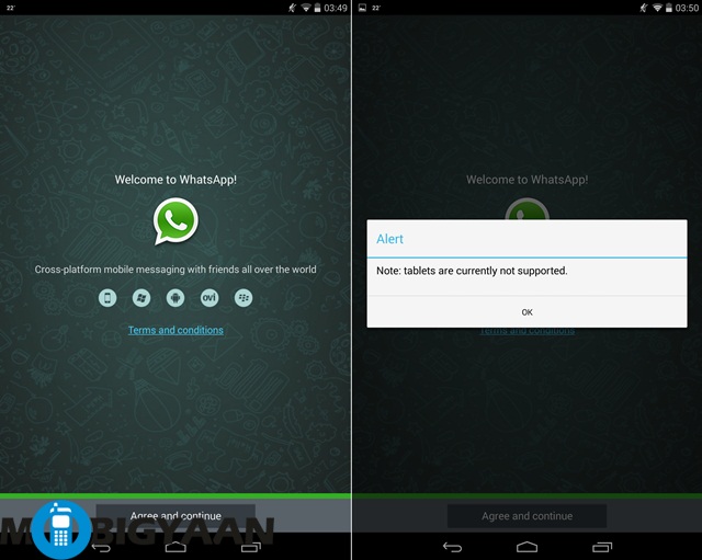 How to run WhatsApp on tab 11