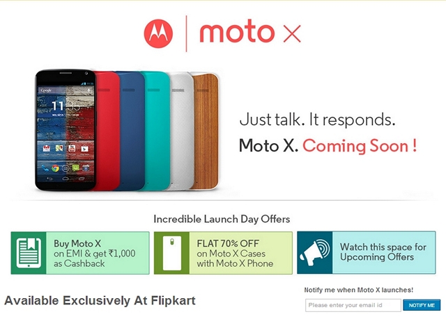 Moto X Flipkart listing
