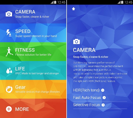 Samsung Galaxy S5 Experience app