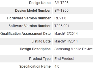 Samsung-SM-T805-Bluetooth-SIG