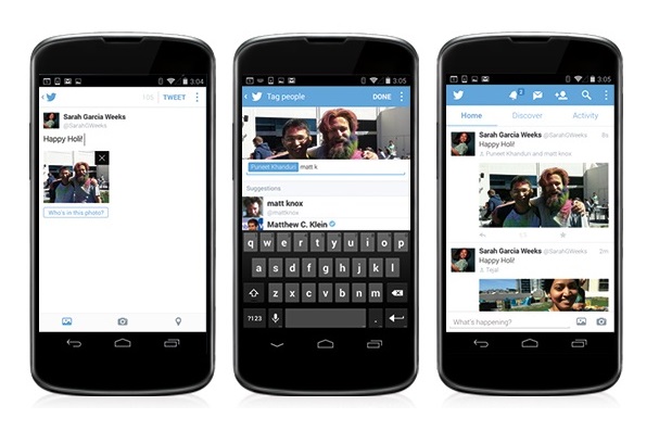 Twitter update photo tag