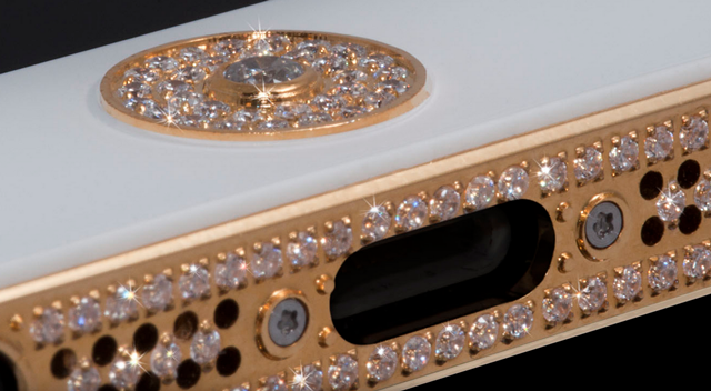 diamond and gold encrusted iPhone 5 3