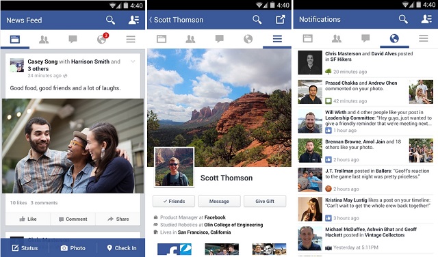 Facebook for Android update