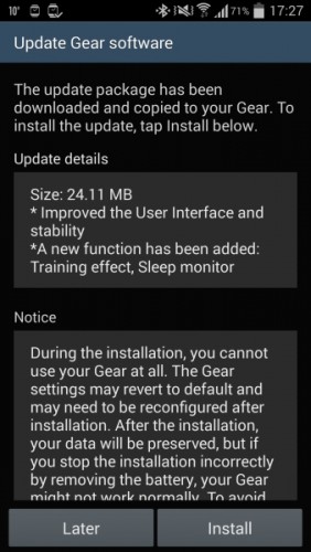 Gear 2 update