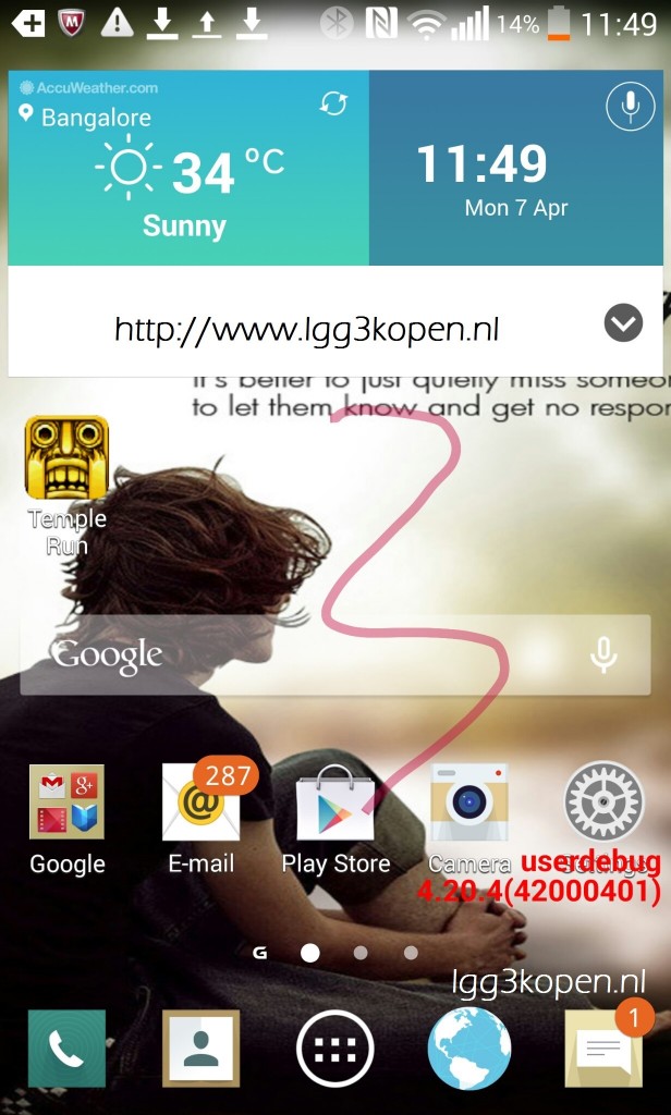 Leaked LG G3 screenshot 1