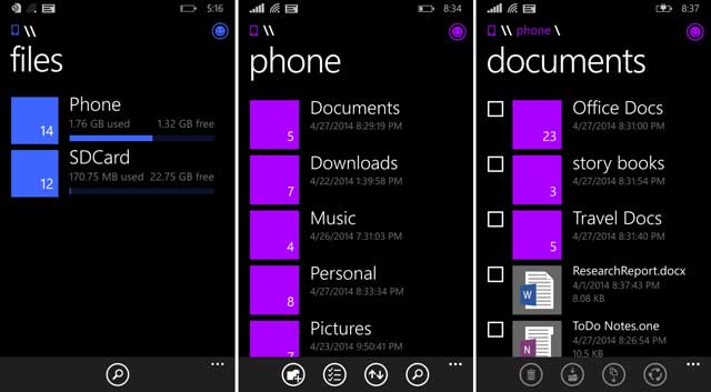 Windows Phone File Manager