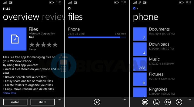 Windows Phone File Manager Files