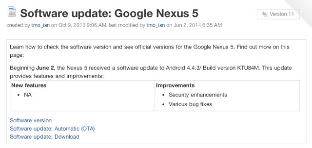 Android 4.4.3 update