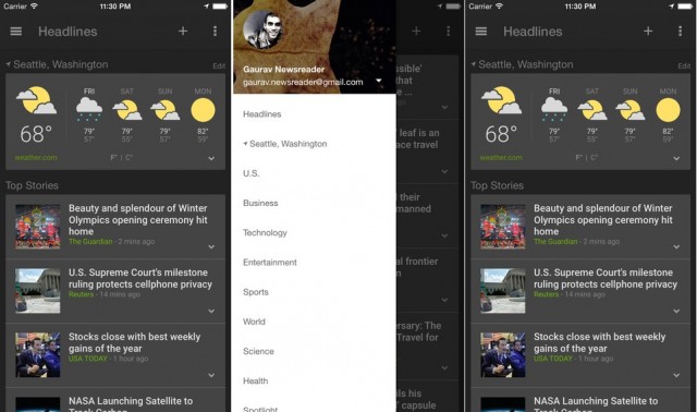 Google News and Weather iOS
