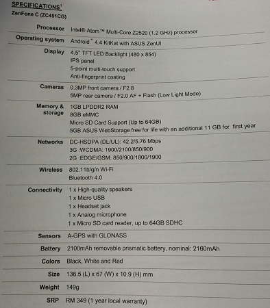 zenfone-c-specs-launch