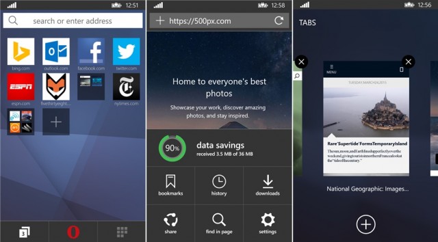 Opera Mini Windows Phone update