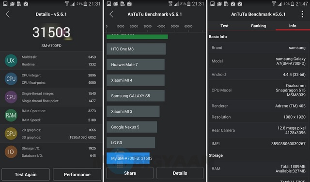 Samsung Galaxy A7 interface 2