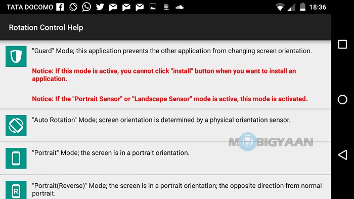 Force screen orientation of Android devices