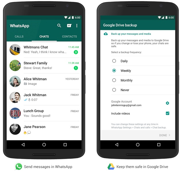 Now backup WhatsApp messages, messages, photos and videos on Google Drive