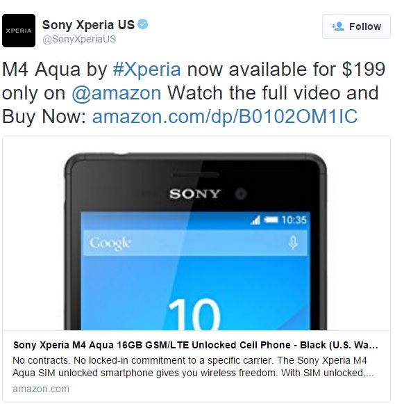 sony-xperia-m4-aqua-official-us-launch-tweet