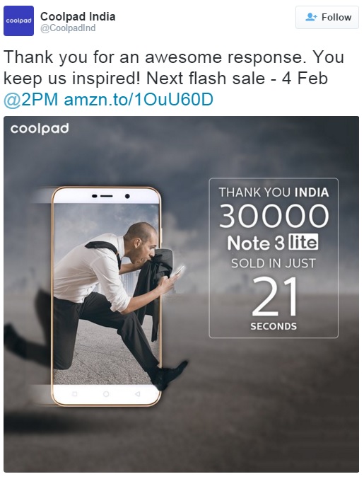 coolpad-note-3-lite-30000-units-sold-tweet