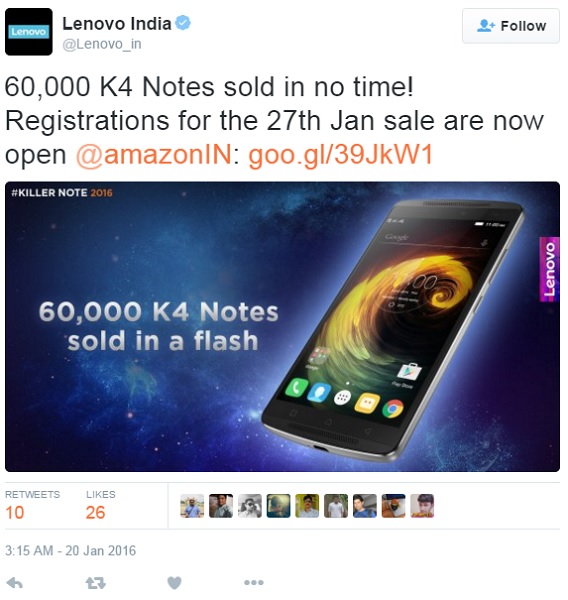 lenovo-k4-note-60-k-unit-sold-tweet