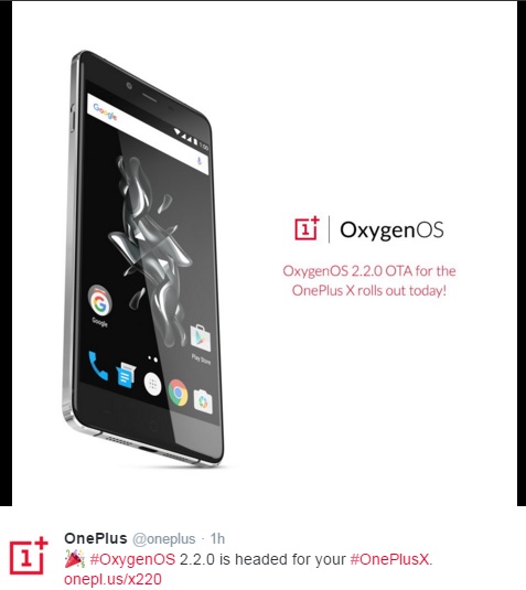 oneplus-x-oxygenos-2.2.0-update-tweet