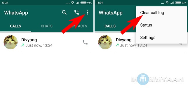 How to clear WhatsApp call logs (2)